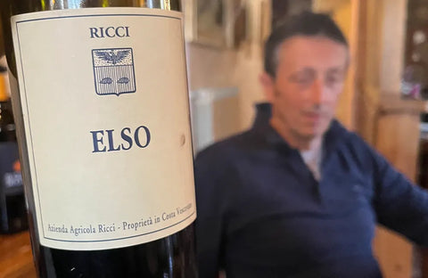ricci and wine bottle elso